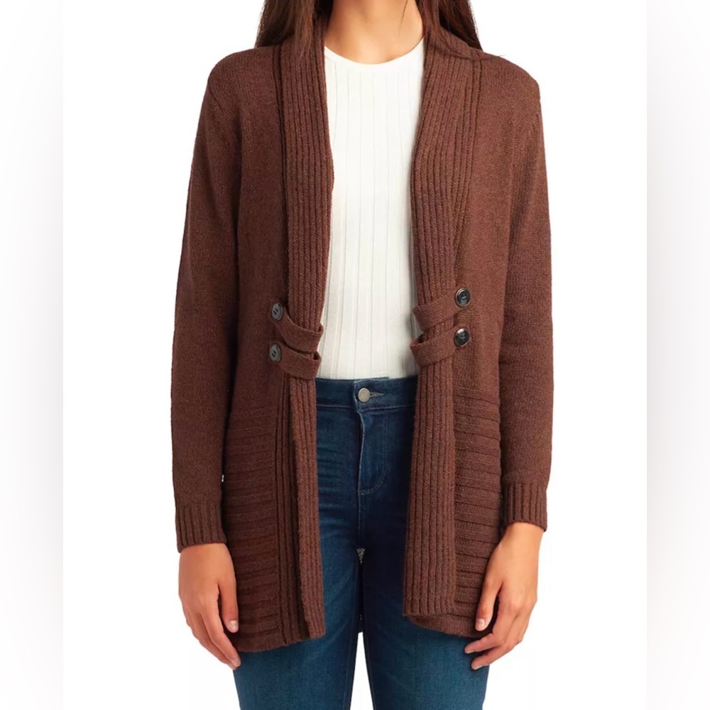 NWOT Fortune & Ivy Brown cardigan size medium